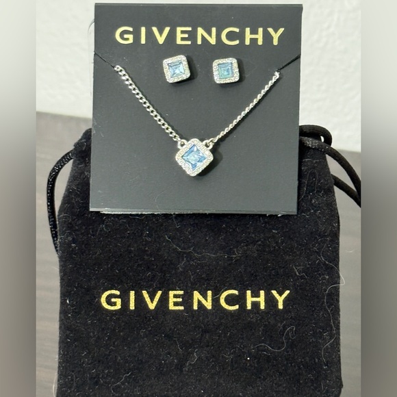 Givenchy Silver and Crystal Necklace and Earrings Set NWT - Picture 1 of 2